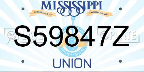 S59847Z Mississippi License Plate