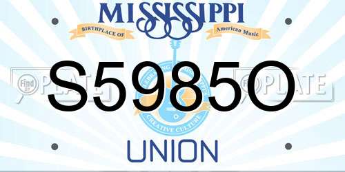 S5985O Mississippi License Plate