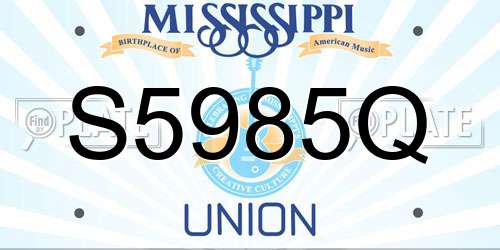 S5985Q Mississippi License Plate