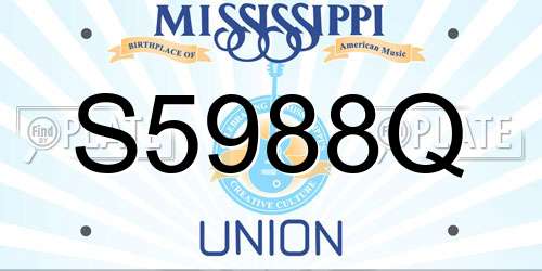 S5988Q Mississippi License Plate