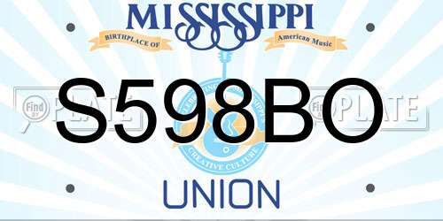 S598BO Mississippi License Plate