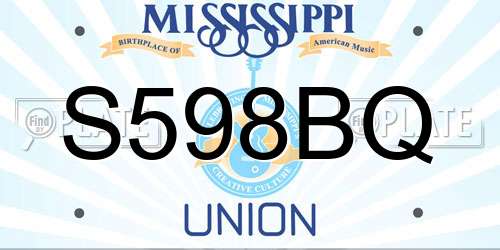 S598BQ Mississippi License Plate