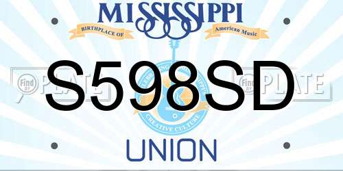 S598SD Mississippi License Plate