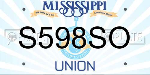 S598SO Mississippi License Plate
