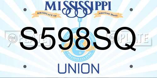 S598SQ Mississippi License Plate