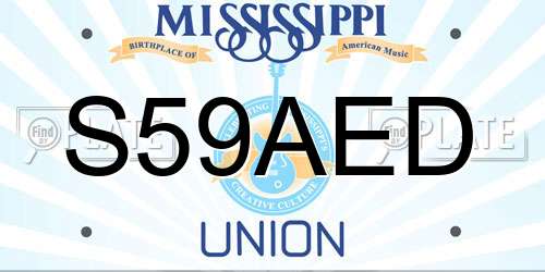 S59AED Mississippi License Plate