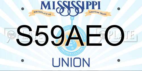 S59AEO Mississippi License Plate