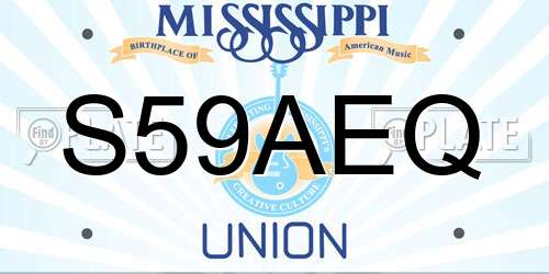 S59AEQ Mississippi License Plate