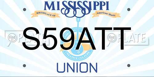 S59ATT Mississippi License Plate