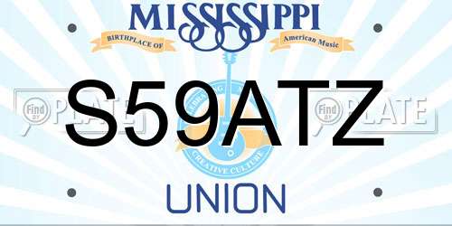 S59ATZ Mississippi License Plate