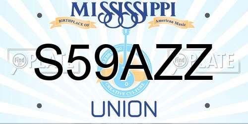 S59AZZ Mississippi License Plate