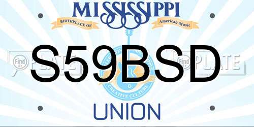 S59BSD Mississippi License Plate