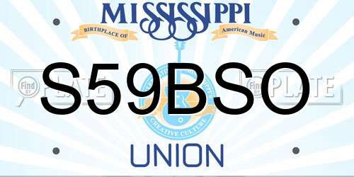 S59BSO Mississippi License Plate