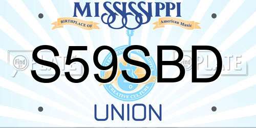 S59SBD Mississippi License Plate