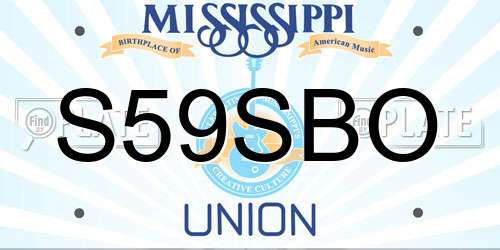 S59SBO Mississippi License Plate