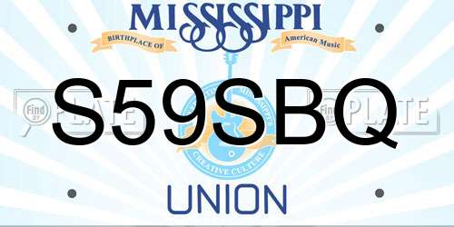 S59SBQ Mississippi License Plate