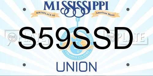 S59SSD Mississippi License Plate