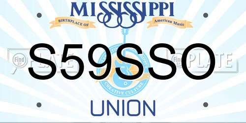 S59SSO Mississippi License Plate