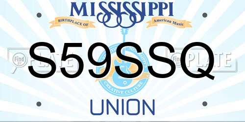 S59SSQ Mississippi License Plate