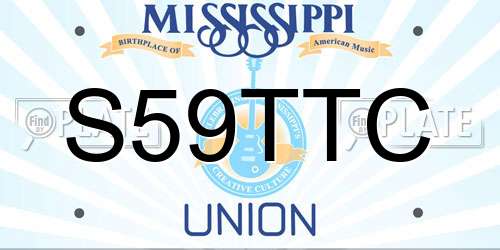 S59TTC Mississippi License Plate