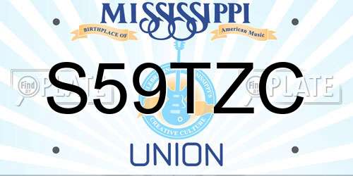S59TZC Mississippi License Plate