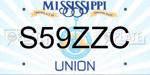 S59ZZC Mississippi License Plate