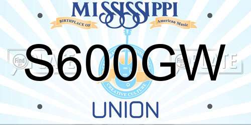 S600GW Mississippi License Plate