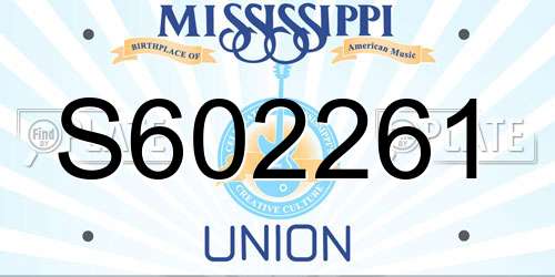 S602261 Mississippi License Plate
