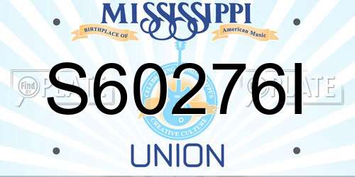 S60276I Mississippi License Plate
