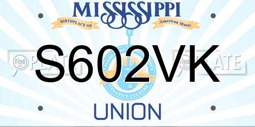 S602VK Mississippi License Plate
