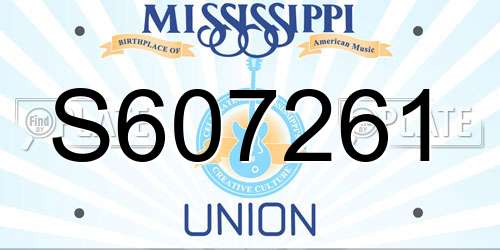 S607261 Mississippi License Plate