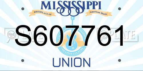S607761 Mississippi License Plate