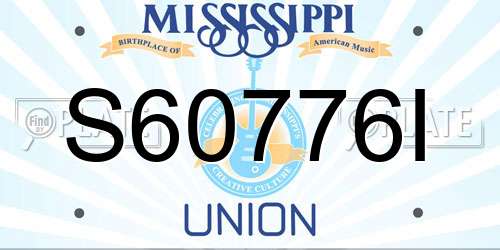 S60776I Mississippi License Plate