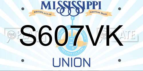 S607VK Mississippi License Plate