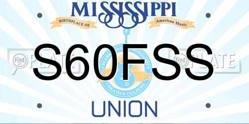 S60FSS Mississippi License Plate