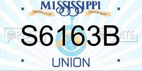 S6163B Mississippi License Plate