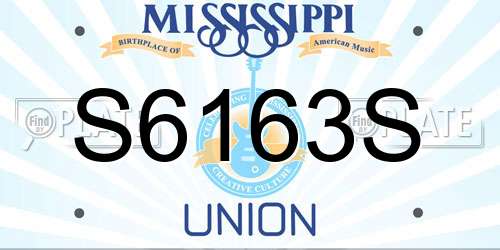 S6163S Mississippi License Plate