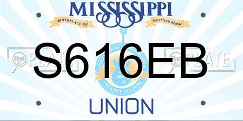 S616EB Mississippi License Plate