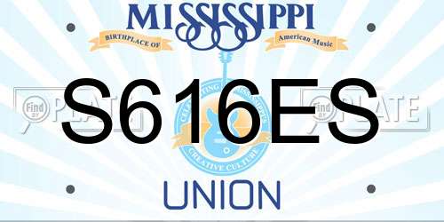 S616ES Mississippi License Plate