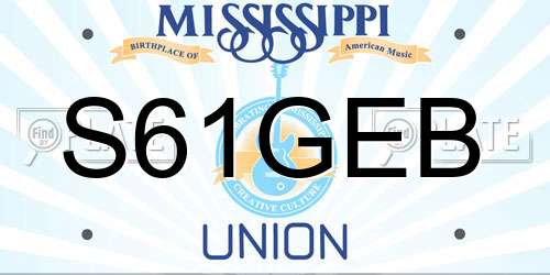 S61GEB Mississippi License Plate