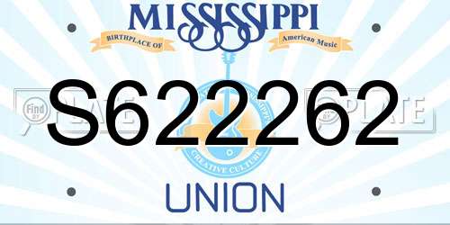 S622262 Mississippi License Plate