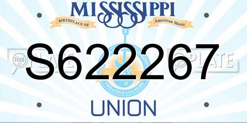 S622267 Mississippi License Plate