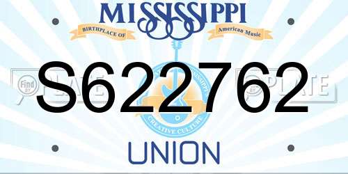 S622762 Mississippi License Plate