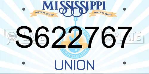 S622767 Mississippi License Plate