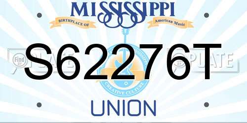 S62276T Mississippi License Plate