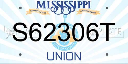 S62306T Mississippi License Plate