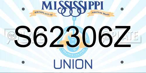 S62306Z Mississippi License Plate