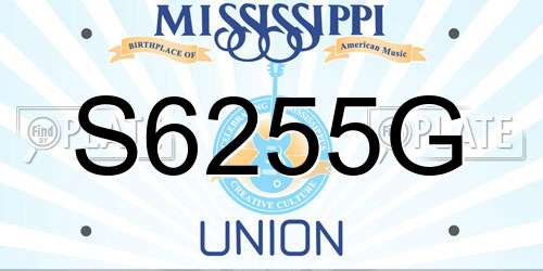 S6255G Mississippi License Plate