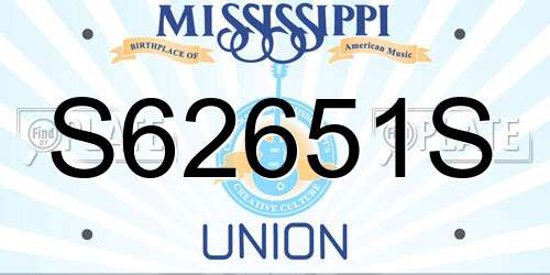 S62651S Mississippi License Plate