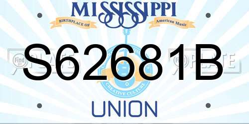 S62681B Mississippi License Plate